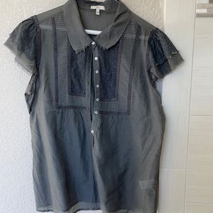 Joie gray cotton silk blend size L